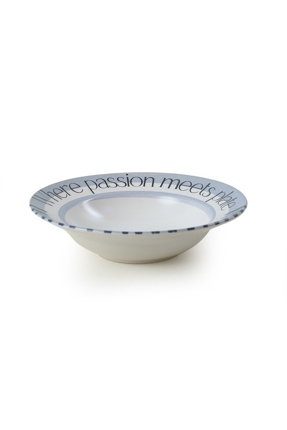 Prato de Cerâmica – 26 cm – Branco e Azul – Cerâmica