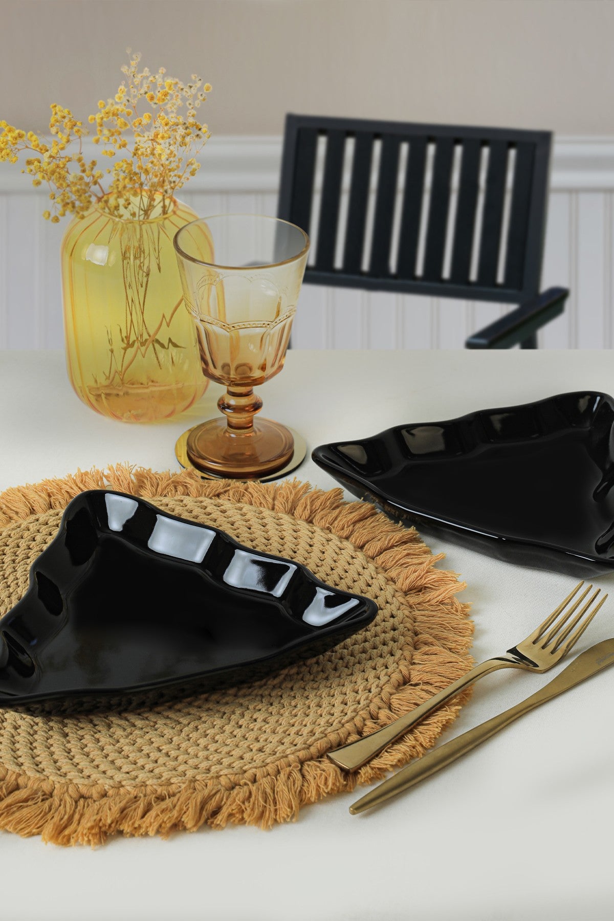 Conjunto de travessas 22 cm – Preto – Cerâmica