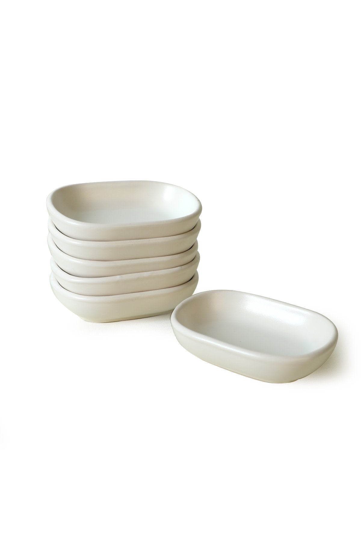 Conjunto de tigelas para aperitivos – 11 cm – Branco mate – Cerâmica