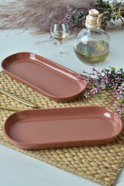 Conjunto de pratos – 26 cm – castanho – cerâmica