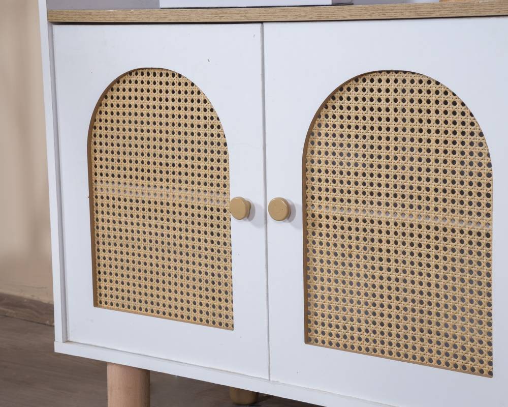 Estante de livros – 90 cm x 158 cm x 41 cm – Branco e Carvalho – MDF