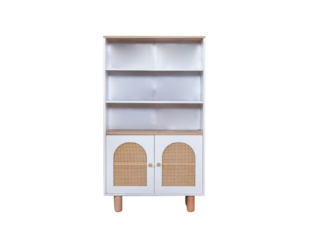 Estante de livros – 90 cm x 158 cm x 41 cm – Branco e Carvalho – MDF
