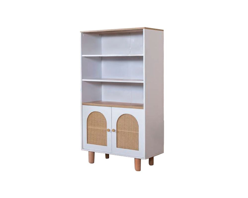 Estante de livros – 90 cm x 158 cm x 41 cm – Branco e Carvalho – MDF