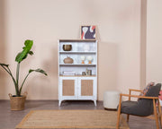 Estante de livros – 90 cm x 158 cm x 41 cm – Branco e Carvalho – MDF