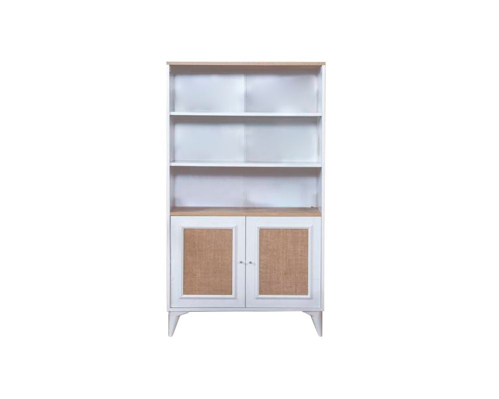 Estante de livros – 90 cm x 158 cm x 41 cm – Branco e Carvalho – MDF