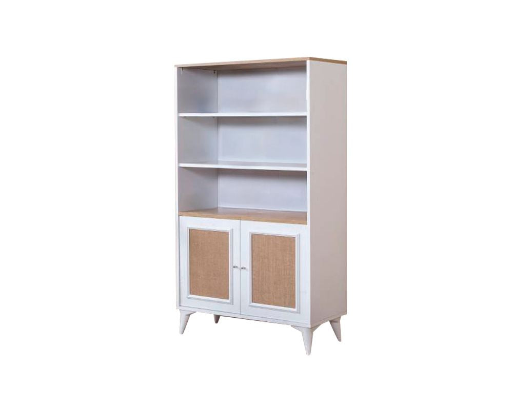 Estante de livros – 90 cm x 158 cm x 41 cm – Branco e Carvalho – MDF