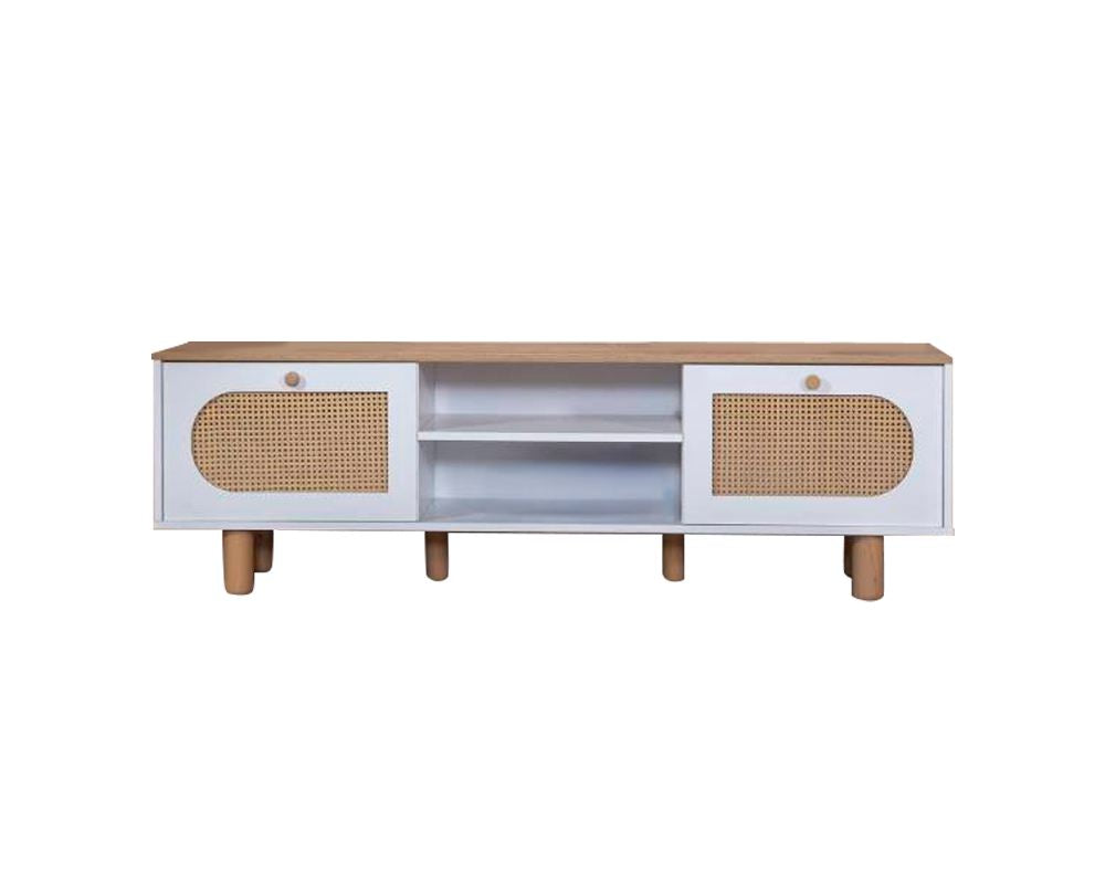 Móvel de TV – 55 cm x 180 cm x 41 cm – Branco e Carvalho – MDF