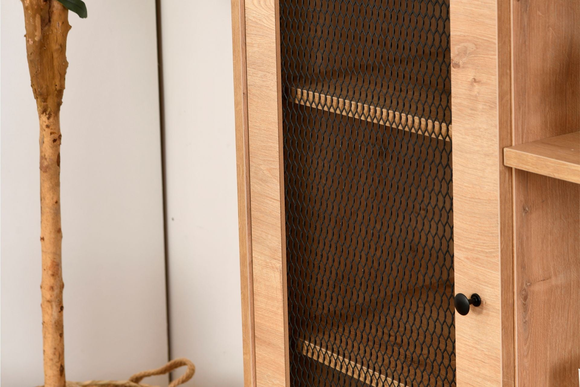 Armário multiuso, cor carvalho, 40 x 90 x 110 cm | Painel de partículas 100% revestido, cobertura de arame | Ideal para soluções de escritório e armazenamento doméstico