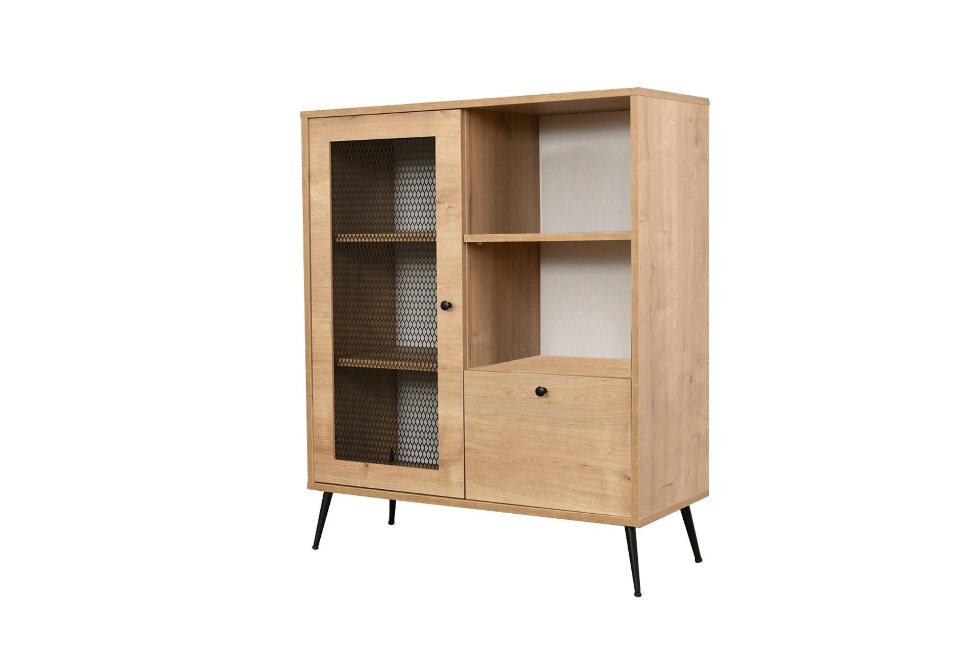 Armário multiuso, cor carvalho, 40 x 90 x 110 cm | Painel de partículas 100% revestido, cobertura de arame | Ideal para soluções de escritório e armazenamento doméstico