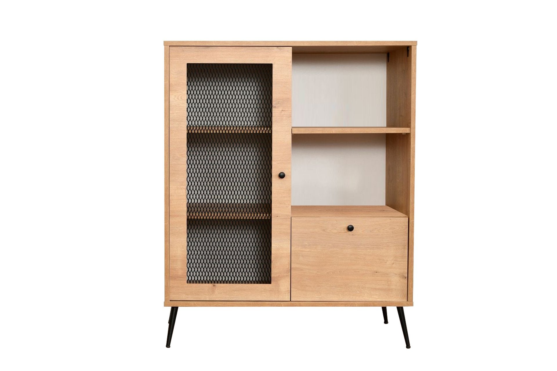 Armário multiuso, cor carvalho, 40 x 90 x 110 cm | Painel de partículas 100% revestido, cobertura de arame | Ideal para soluções de escritório e armazenamento doméstico