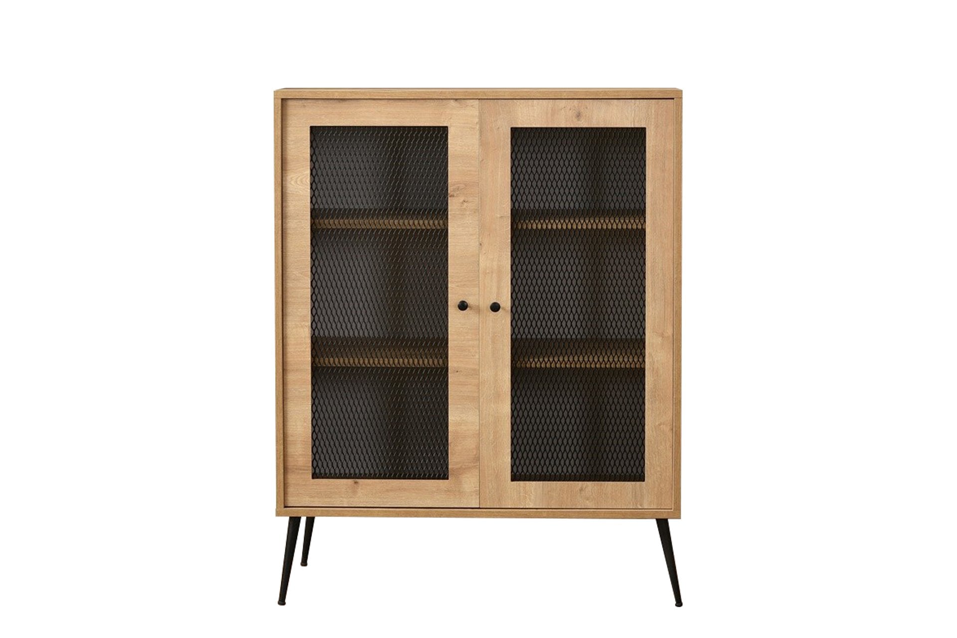 Aparador elegante de carvalho, 90 x 40 x 110 cm | Painel de partículas 100% revestido com revestimento de arame | Perfeito para salas de estar e jantar modernas