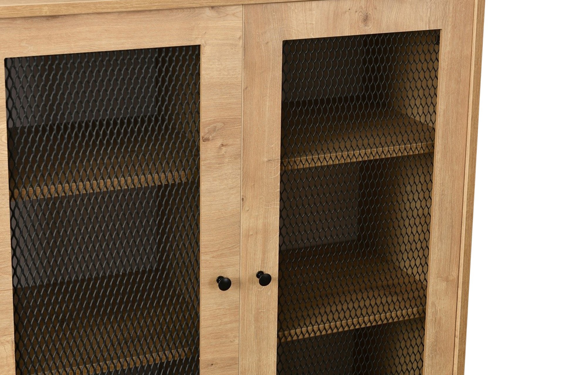 Aparador elegante de carvalho, 90 x 40 x 110 cm | Painel de partículas 100% revestido com revestimento de arame | Perfeito para salas de estar e jantar modernas