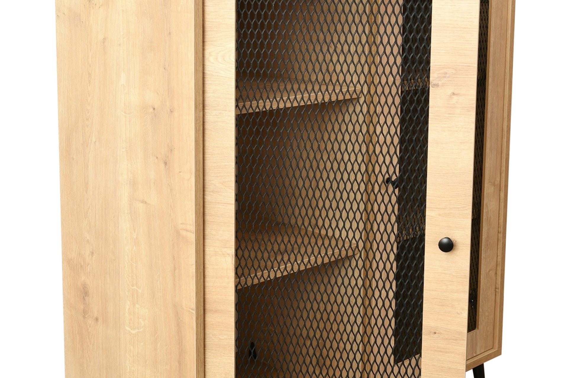 Aparador elegante de carvalho, 90 x 40 x 110 cm | Painel de partículas 100% revestido com revestimento de arame | Perfeito para salas de estar e jantar modernas