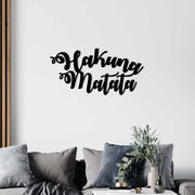 Hakuna Matata – Decoração de Parede em Metal Preto, 70x35 cm, 1,2 mm
