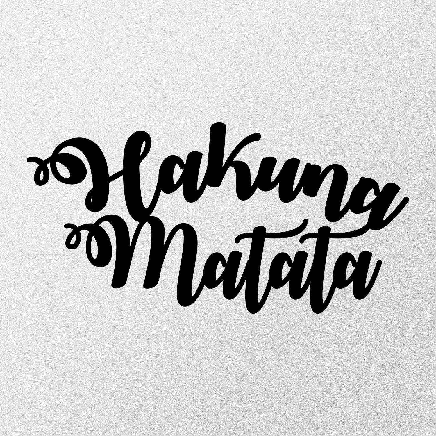 Hakuna Matata – Decoração de Parede em Metal Preto, 70x35 cm, 1,2 mm