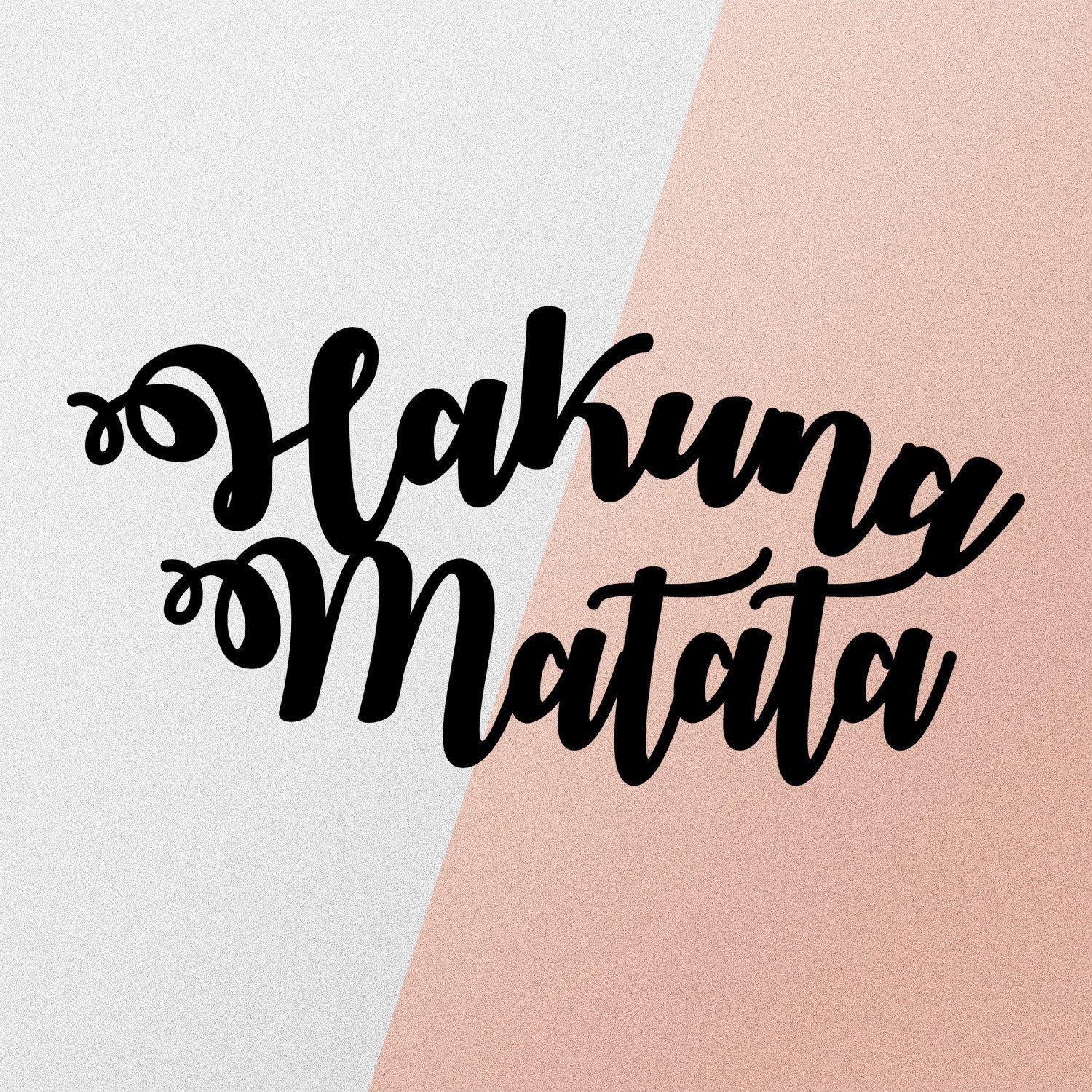 Hakuna Matata – Decoração de Parede em Metal Preto, 70x35 cm, 1,2 mm