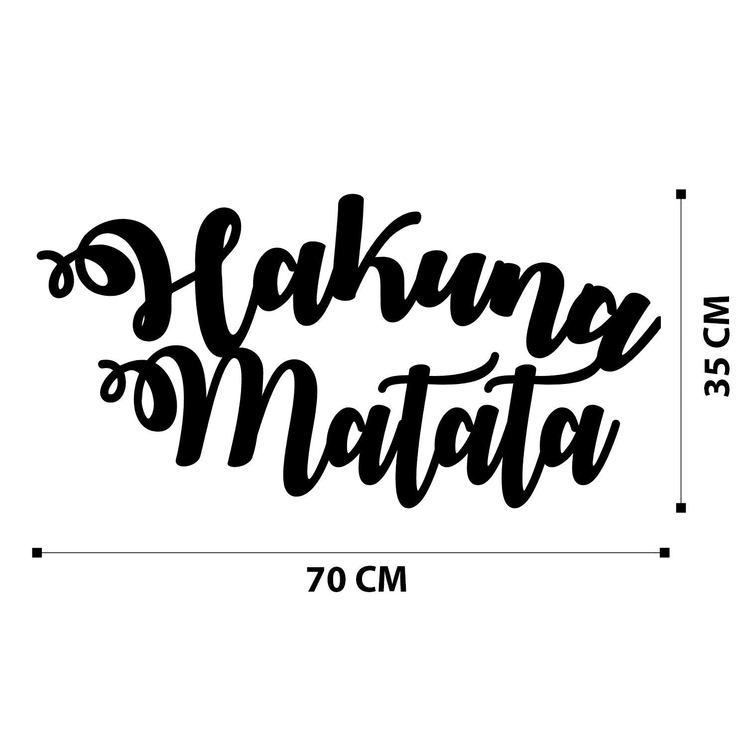 Hakuna Matata – Decoração de Parede em Metal Preto, 70x35 cm, 1,2 mm