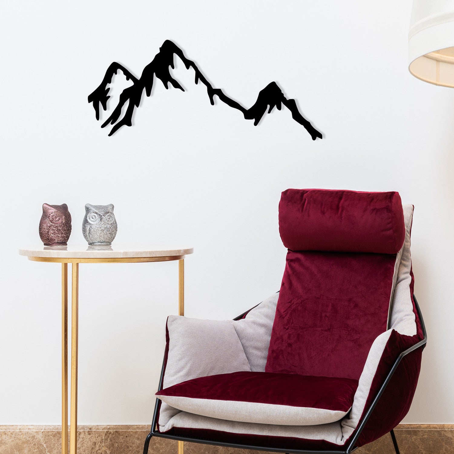 Acessório de parede decorativo de metal preto elegante, 70 x 30 cm | 100% metal, 1,2 mm de espessura | Perfeito para decoração moderna e arte de parede exclusiva