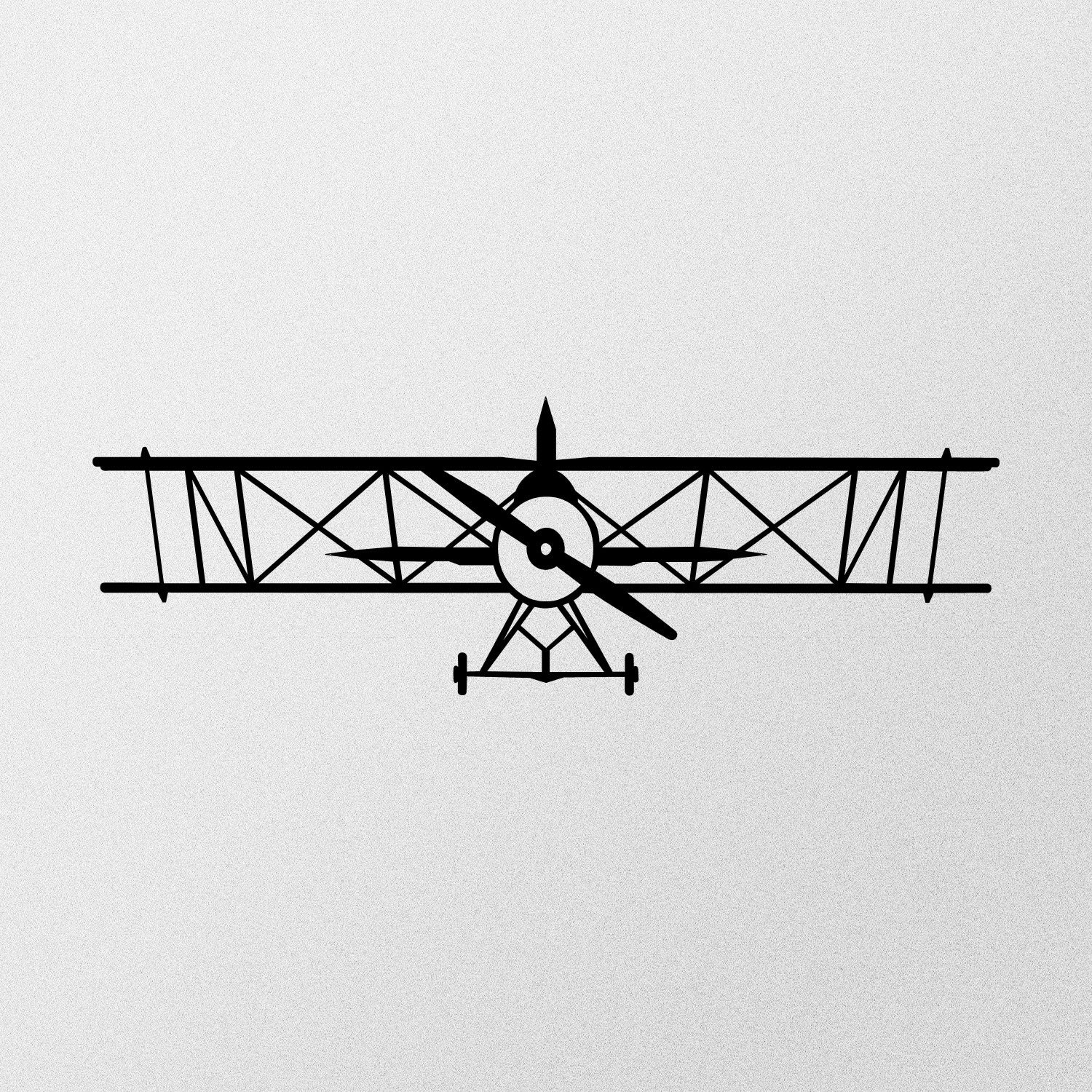 Avião em Metal para Parede — Preto, 70x23 cm, 100% Metal (1,2 mm)