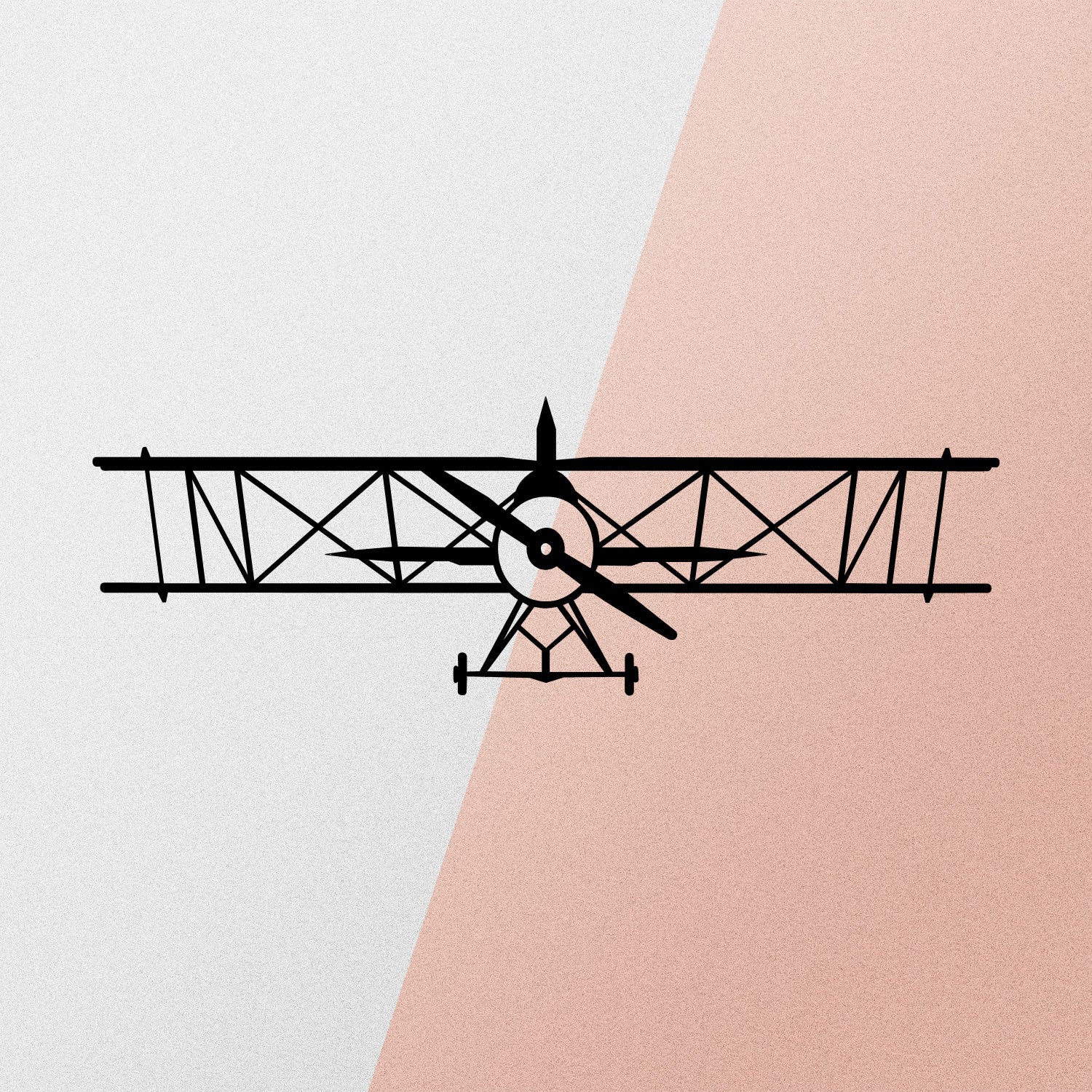 Avião em Metal para Parede — Preto, 70x23 cm, 100% Metal (1,2 mm)