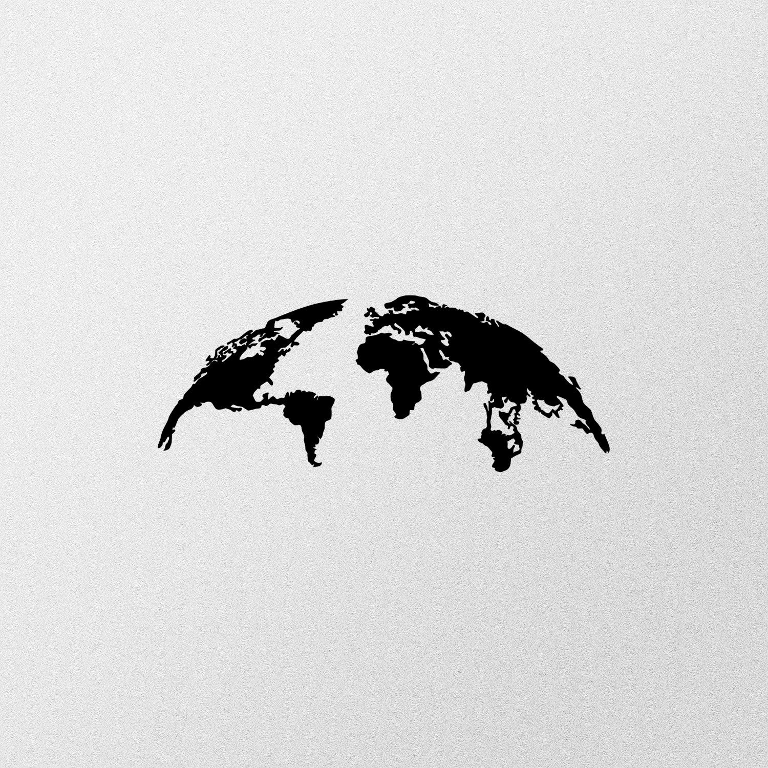 Mapa‑Mundo em Metal Preto 100x39 cm – 100% Metal, Decoração de Parede