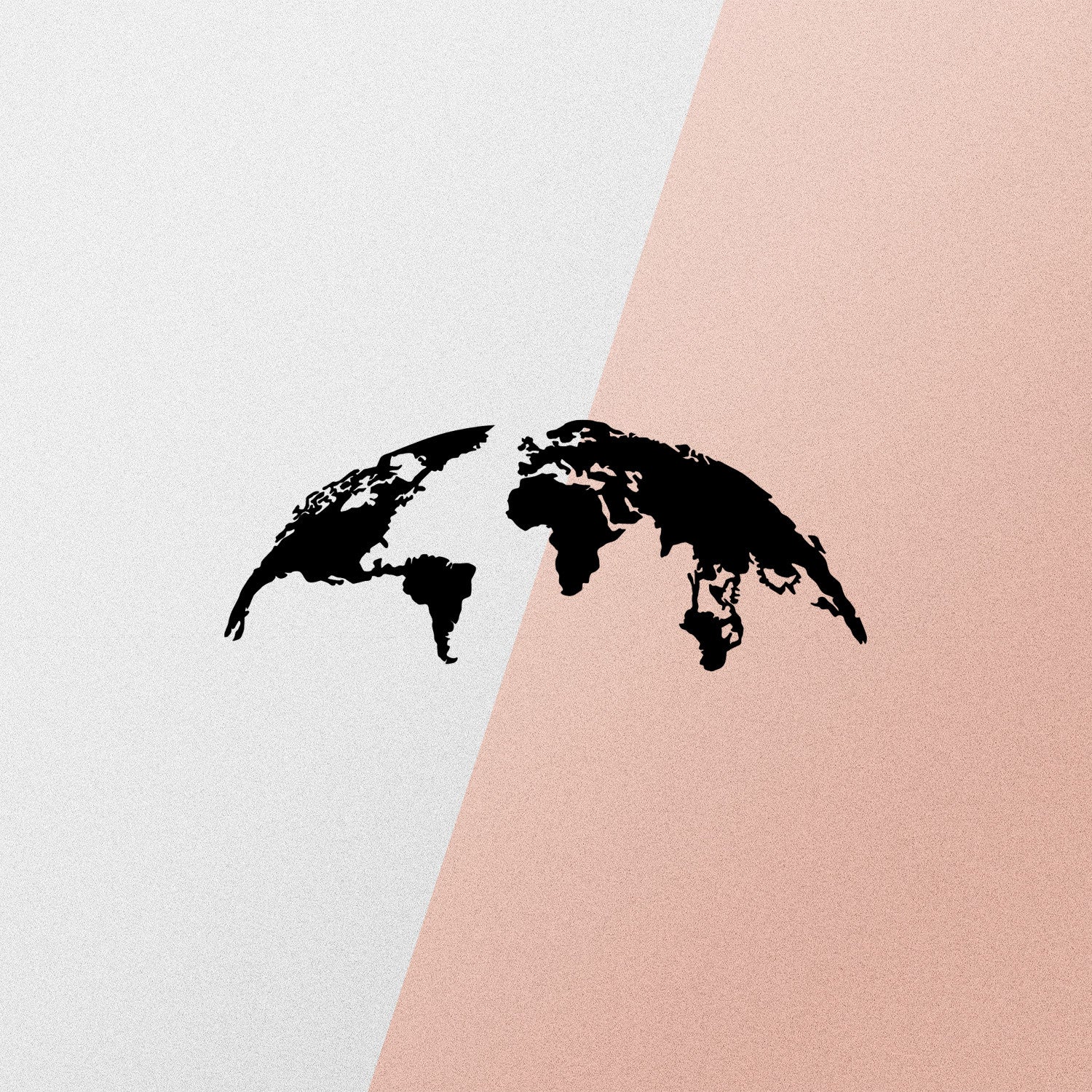 Mapa‑Mundo em Metal Preto 100x39 cm – 100% Metal, Decoração de Parede