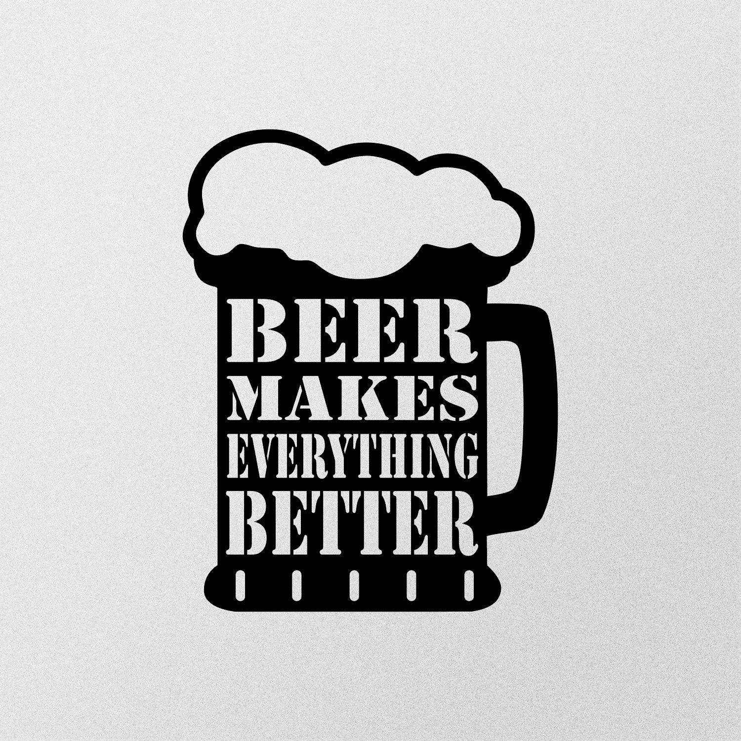 Placa Decorativa Beer em Metal Preto – 35x45 cm, 100% Metal (1,2 mm)