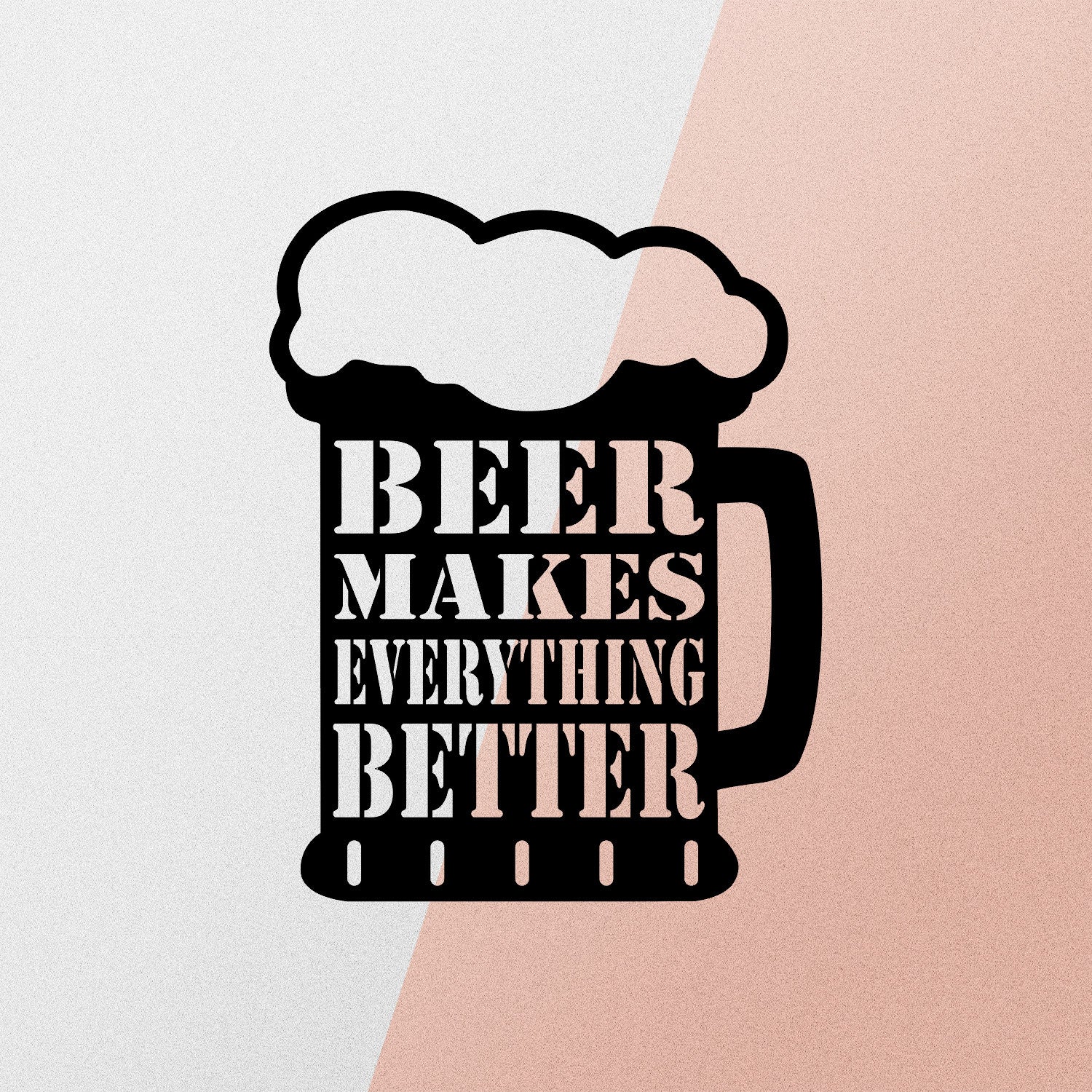 Placa Decorativa Beer em Metal Preto – 35x45 cm, 100% Metal (1,2 mm)