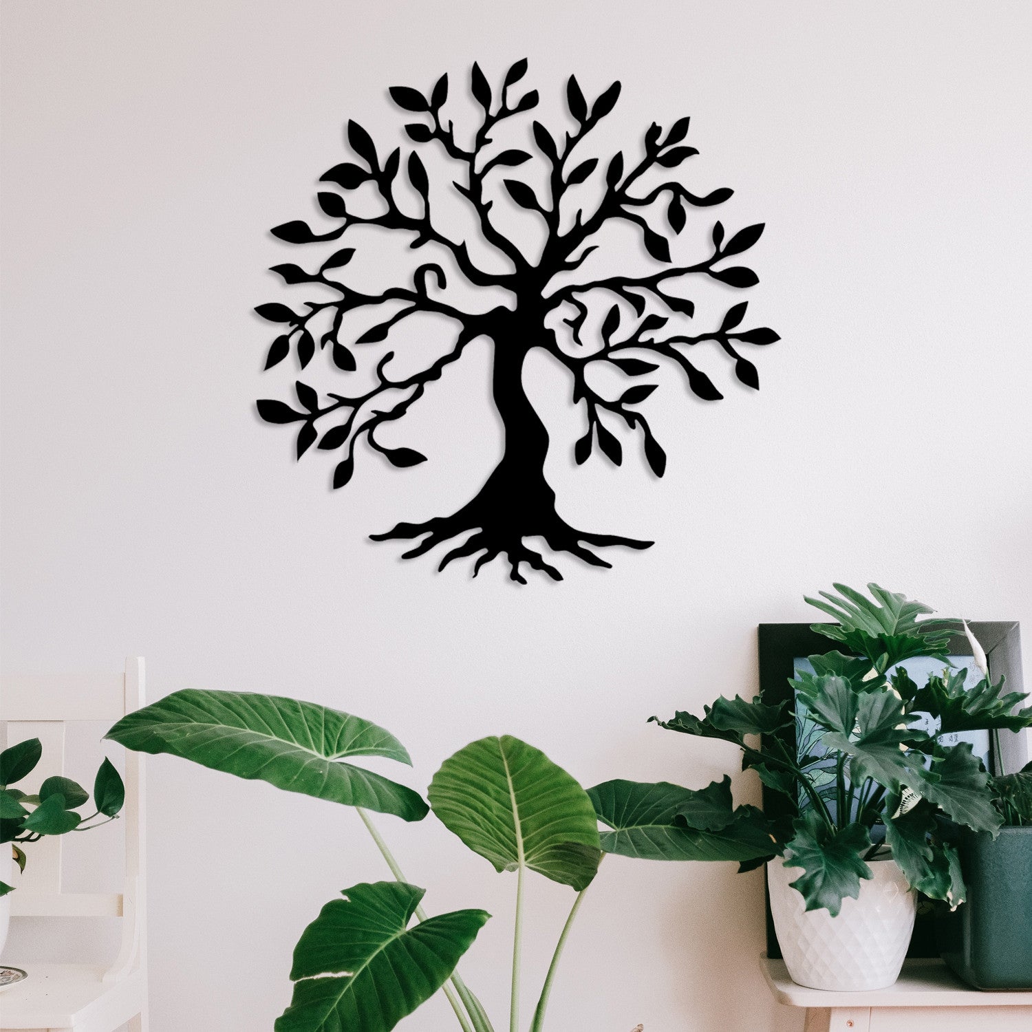 Decoração de Parede Árvore em Metal Preto 60x60 cm – 100% Metal (1,2 mm)