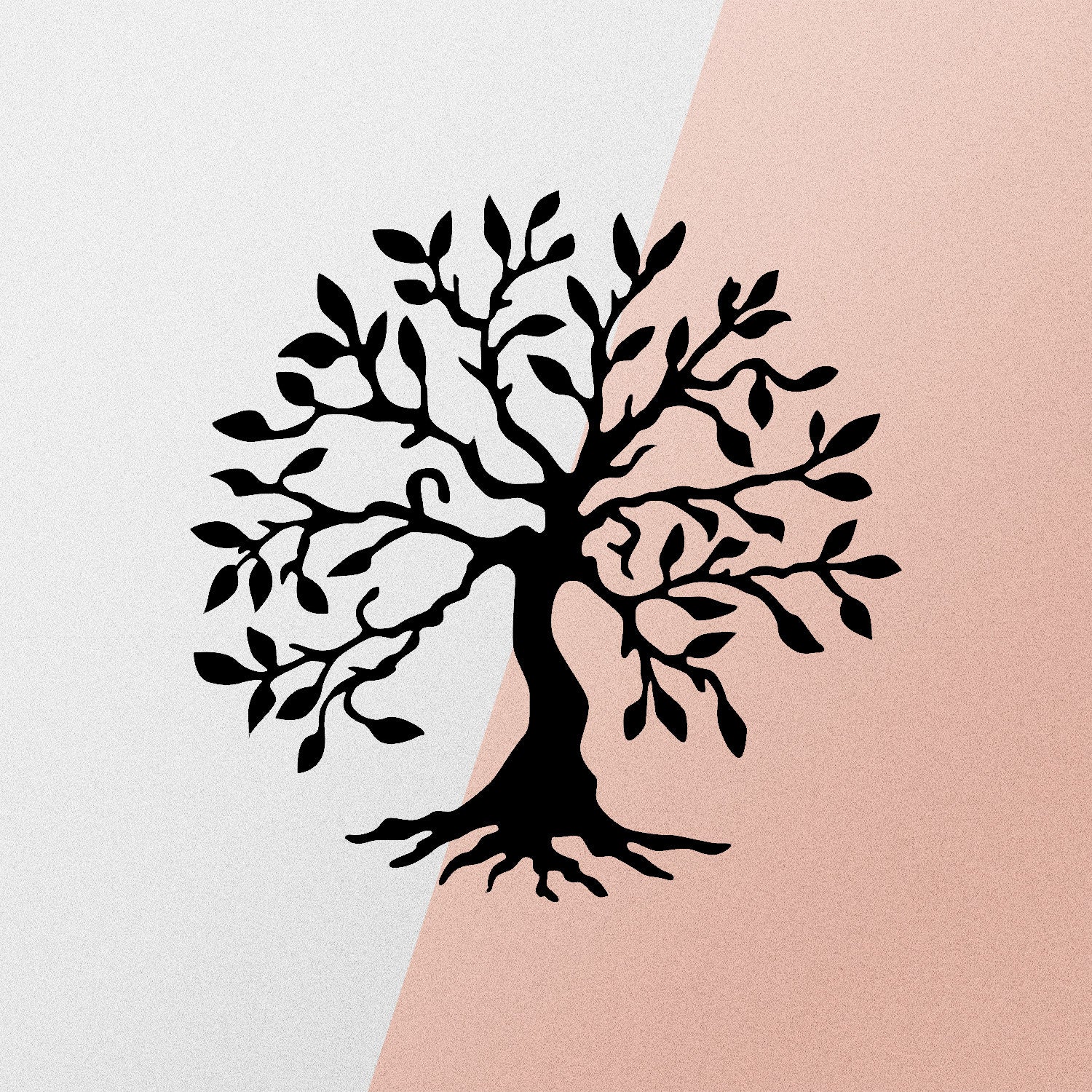 Decoração de Parede Árvore em Metal Preto 60x60 cm – 100% Metal (1,2 mm)