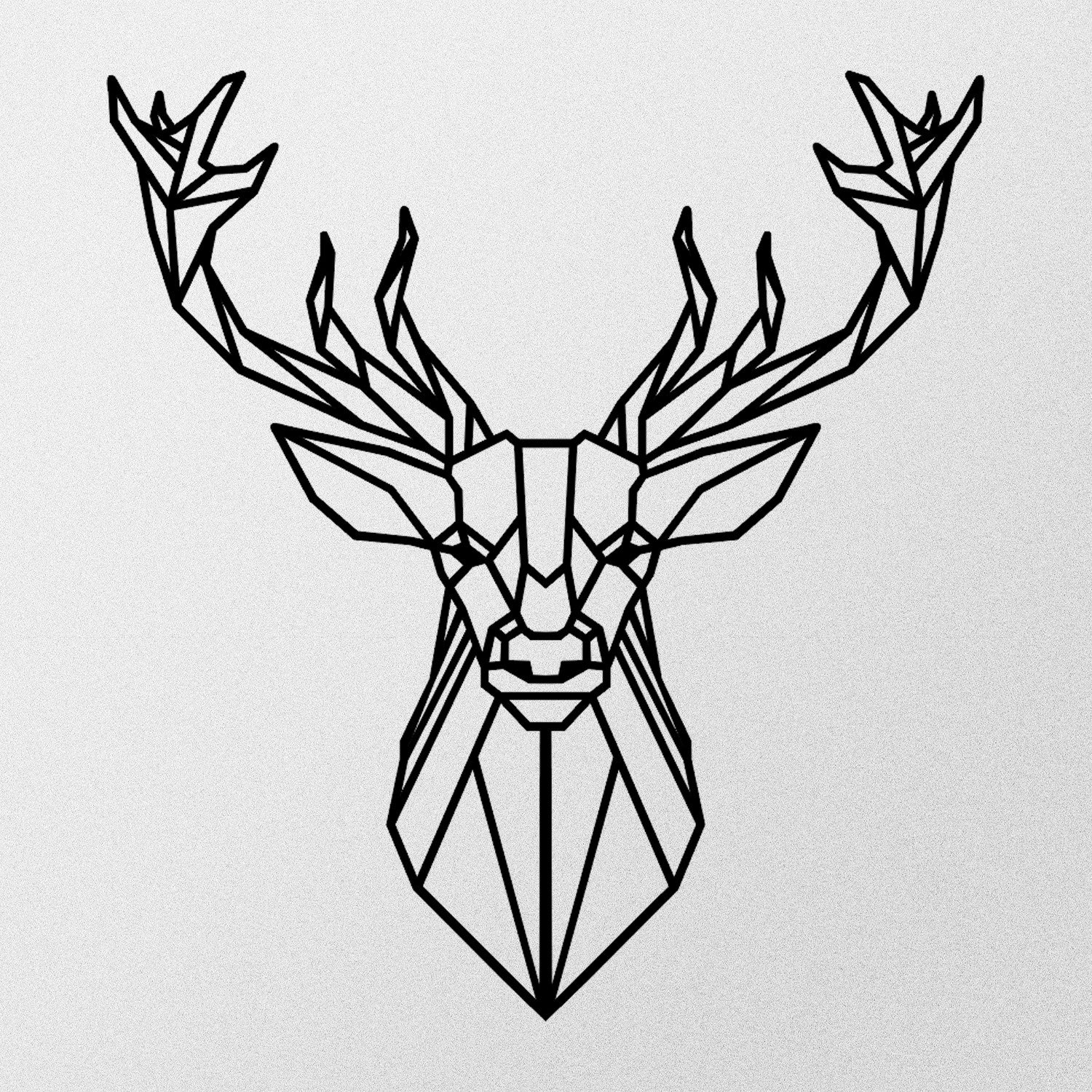 Decoração de Parede em Metal Veado – Preto, 60x65 cm (1,2 mm)