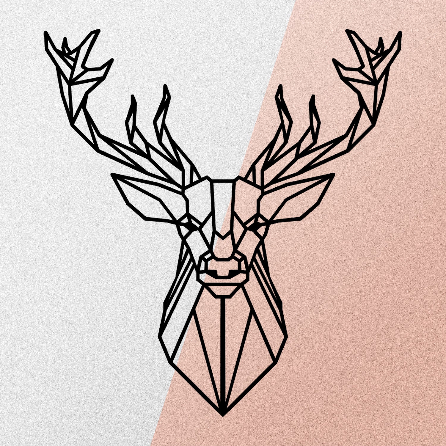 Decoração de Parede em Metal Veado – Preto, 60x65 cm (1,2 mm)