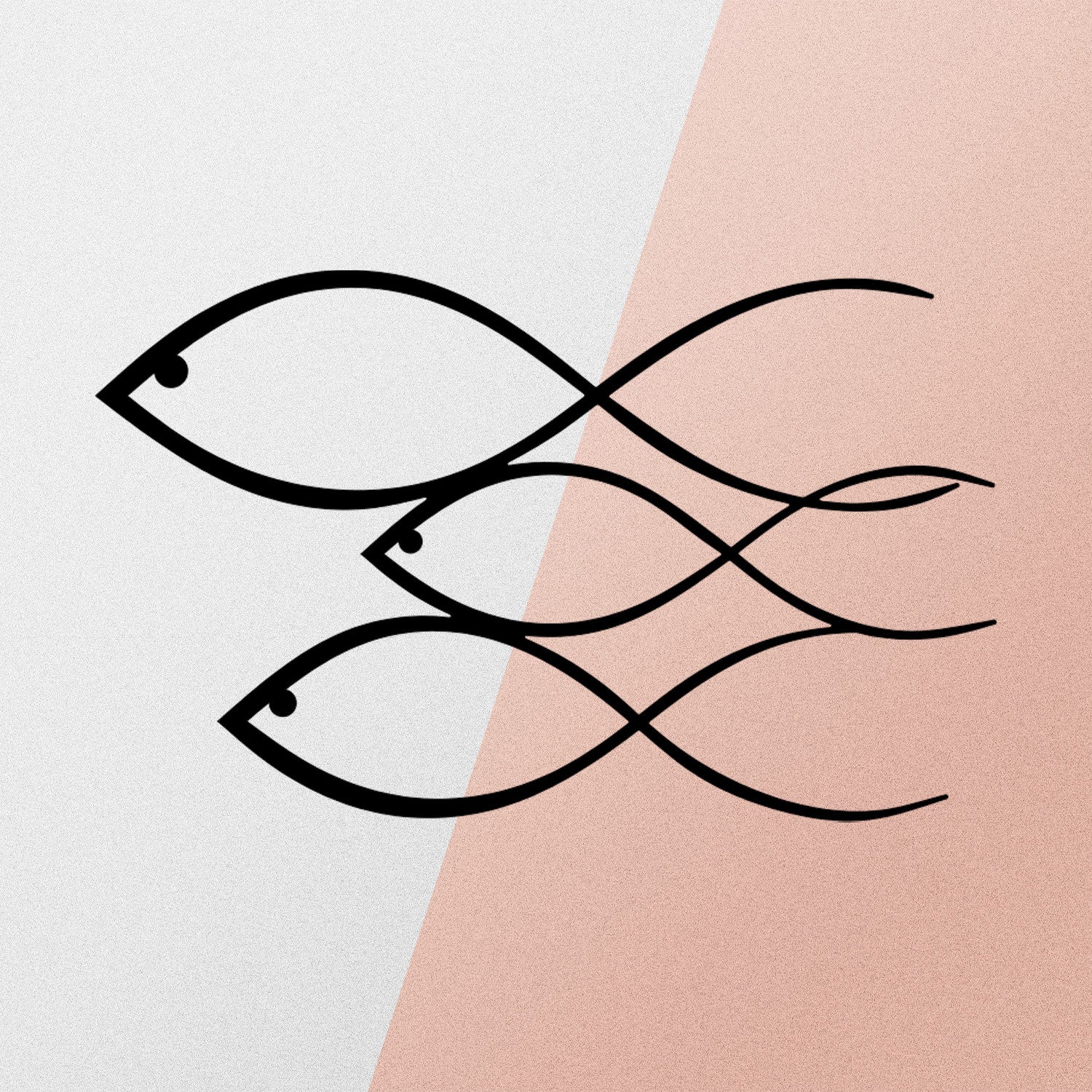 Peixe Decorativo de Parede em Metal Preto – 50 x 30 cm, 1,2 mm (Ref. 279ENZ1120)