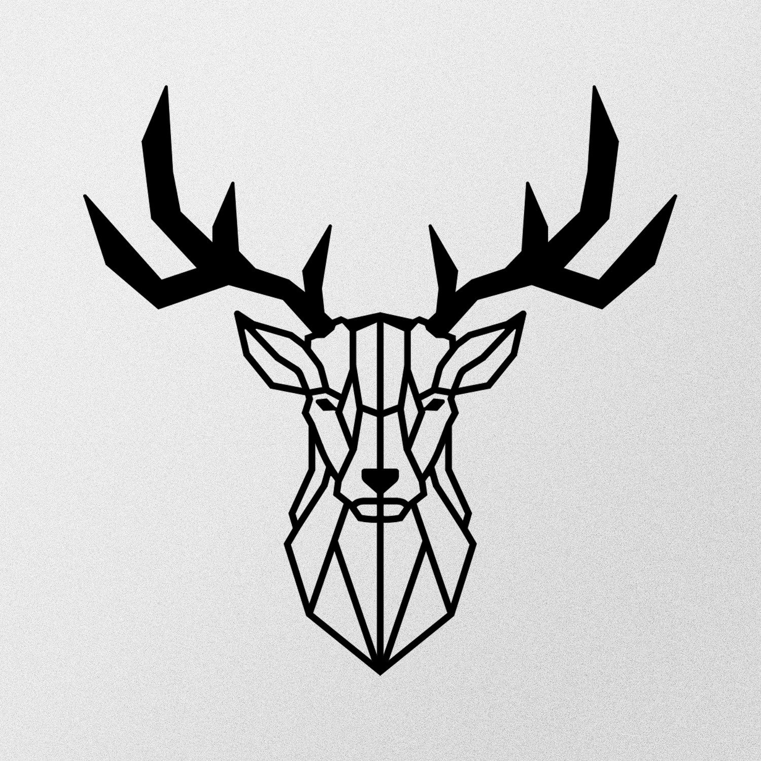 Deer2 – Decoração de Parede em Metal Preto 51 x 51 cm (100% metal, 1,2 mm)