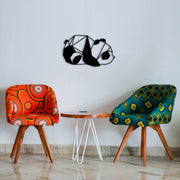 Panda2 — Decoração de Parede em Metal Preto, 100% Metal (52 x 31 cm)