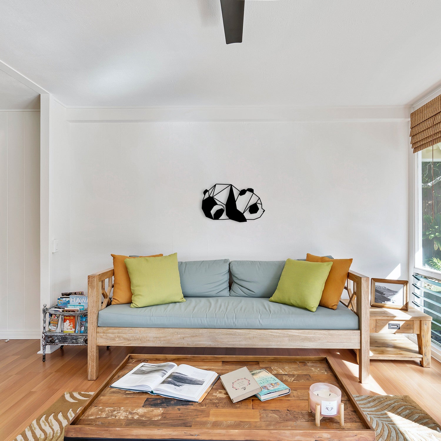 Panda2 — Decoração de Parede em Metal Preto, 100% Metal (52 x 31 cm)