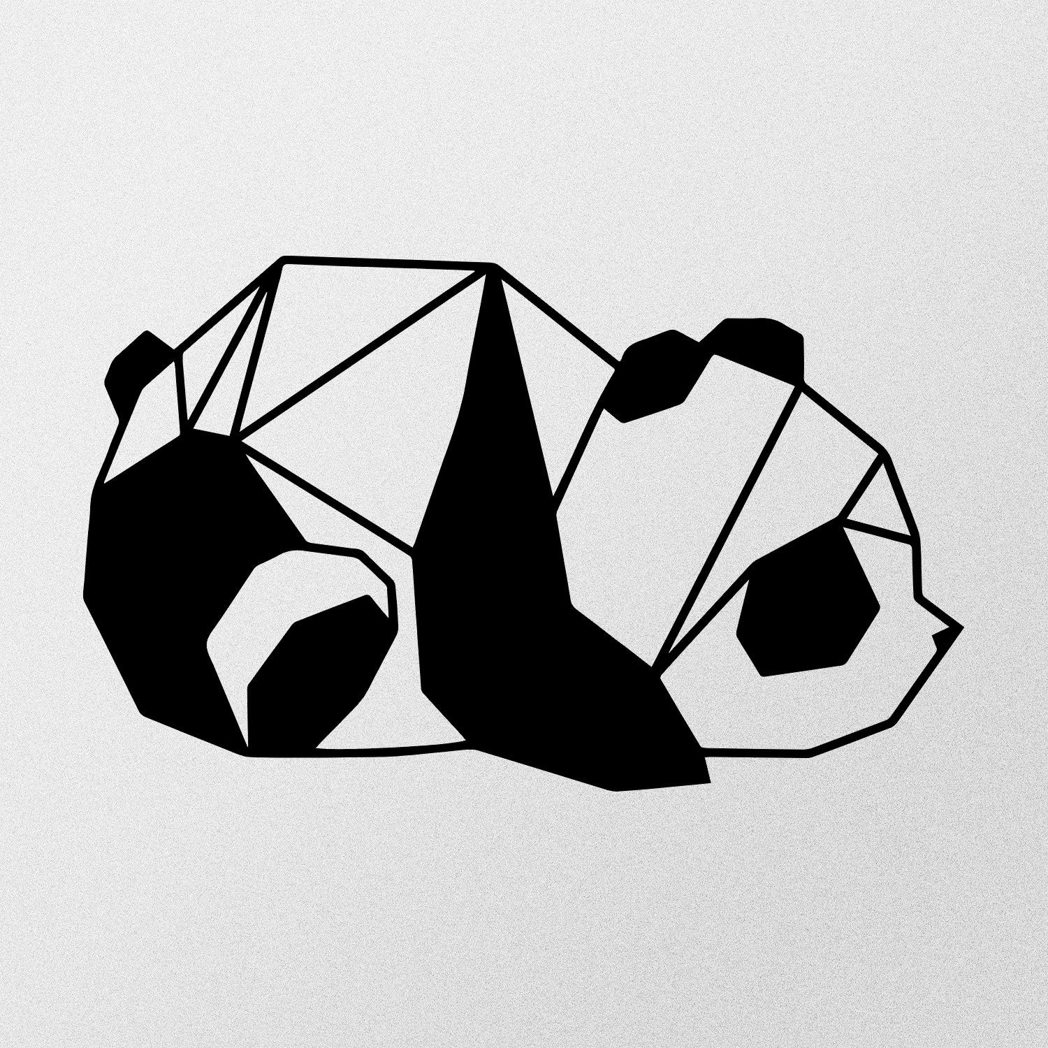 Panda2 — Decoração de Parede em Metal Preto, 100% Metal (52 x 31 cm)