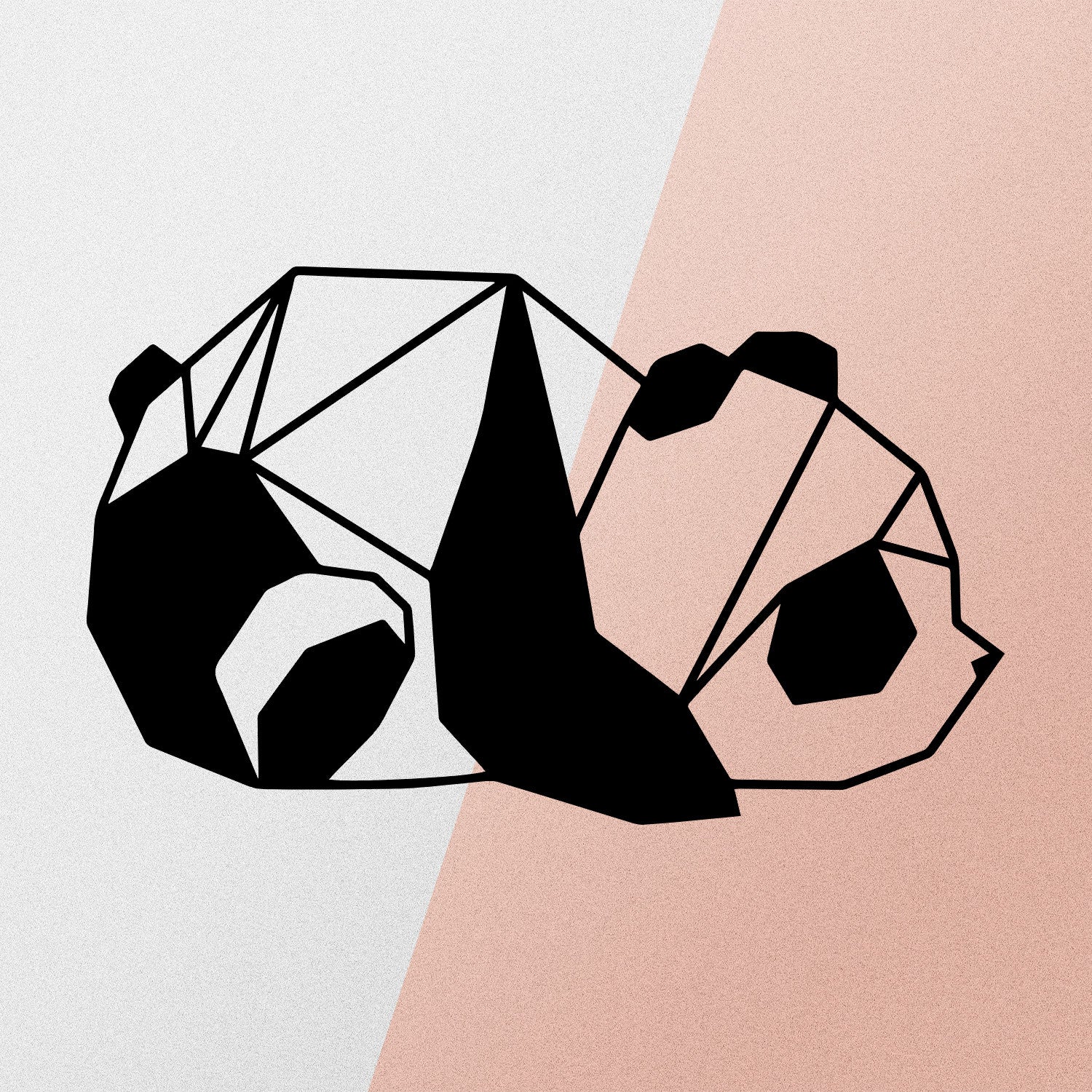 Panda2 — Decoração de Parede em Metal Preto, 100% Metal (52 x 31 cm)