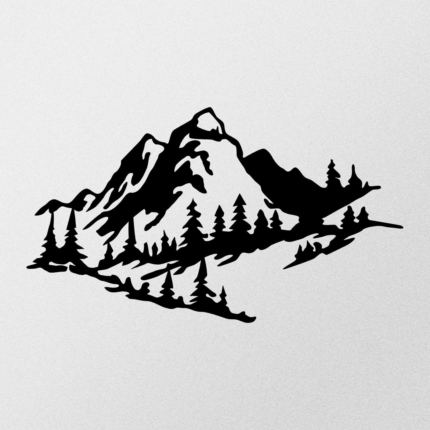 Decoração de Parede em Metal Montanha 2 – Preto, 47x40 cm, 100% Metal (1,2 mm)