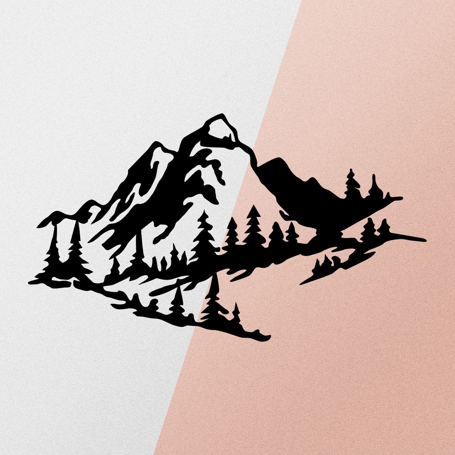 Decoração de Parede em Metal Montanha 2 – Preto, 47x40 cm, 100% Metal (1,2 mm)