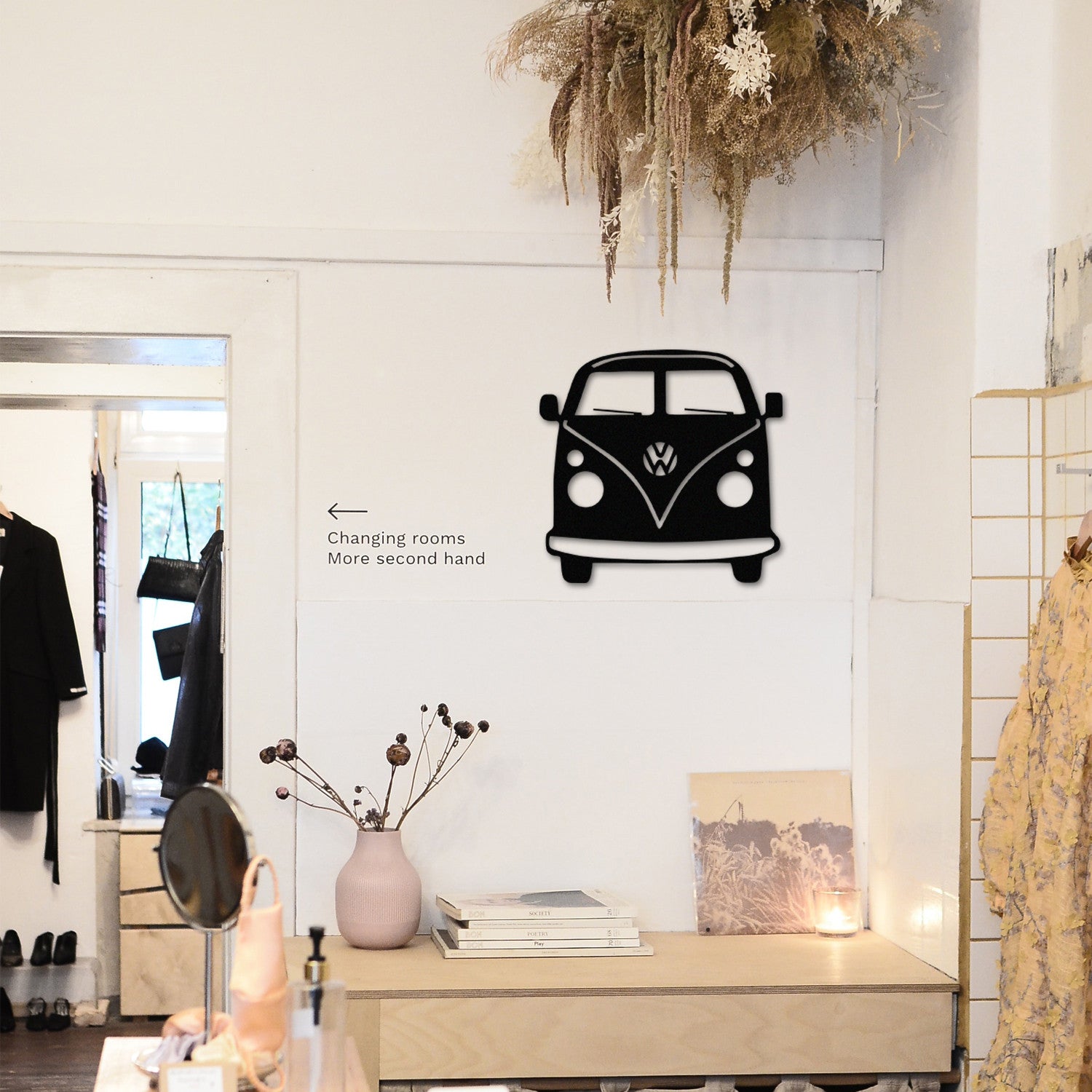 Vosvos Metal Decor Preto – Decoração de Parede 100% Metal, 32 x 36 cm