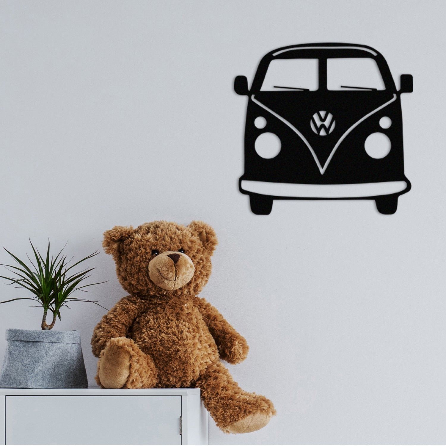 Vosvos Metal Decor Preto – Decoração de Parede 100% Metal, 32 x 36 cm