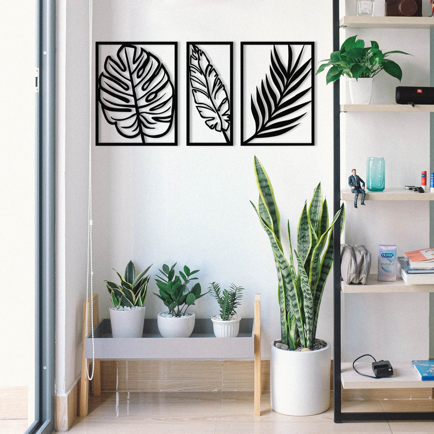 Acessório de parede decorativo de metal preto elegante, 80 x 38 cm | 100% metal, 1,2 mm de espessura | Perfeito para decoração moderna e arte de parede exclusiva