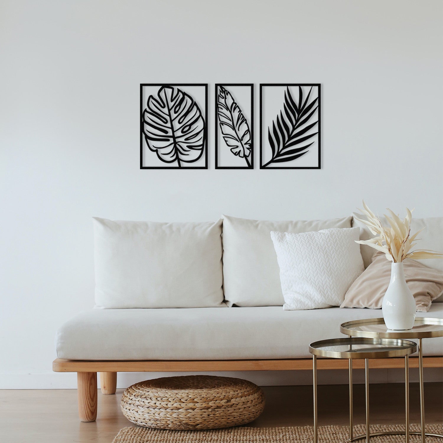 Acessório de parede decorativo de metal preto elegante, 80 x 38 cm | 100% metal, 1,2 mm de espessura | Perfeito para decoração moderna e arte de parede exclusiva