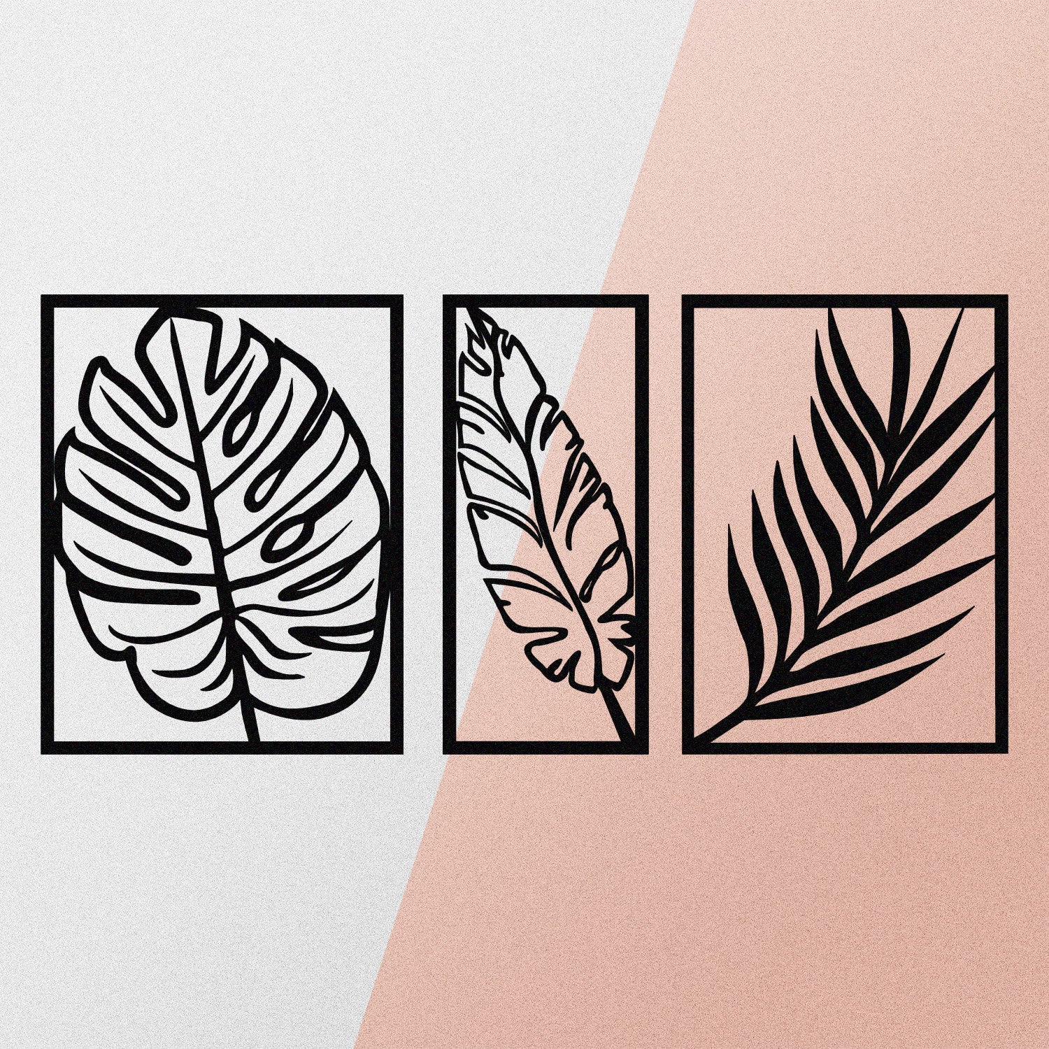 Acessório de parede decorativo de metal preto elegante, 80 x 38 cm | 100% metal, 1,2 mm de espessura | Perfeito para decoração moderna e arte de parede exclusiva