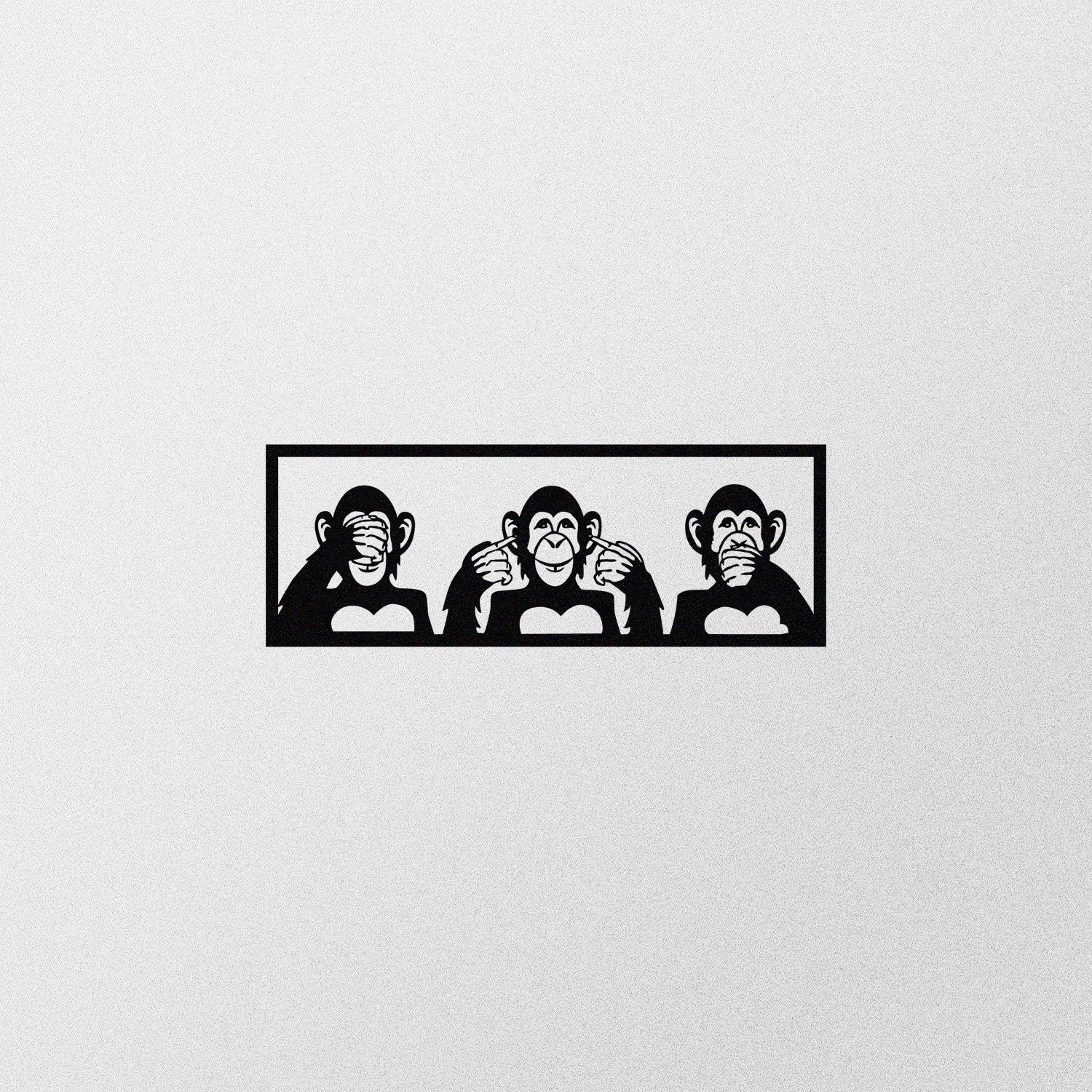 Três Macacos S em Metal Preto – Acessório Decorativo de Parede 50x18 cm
