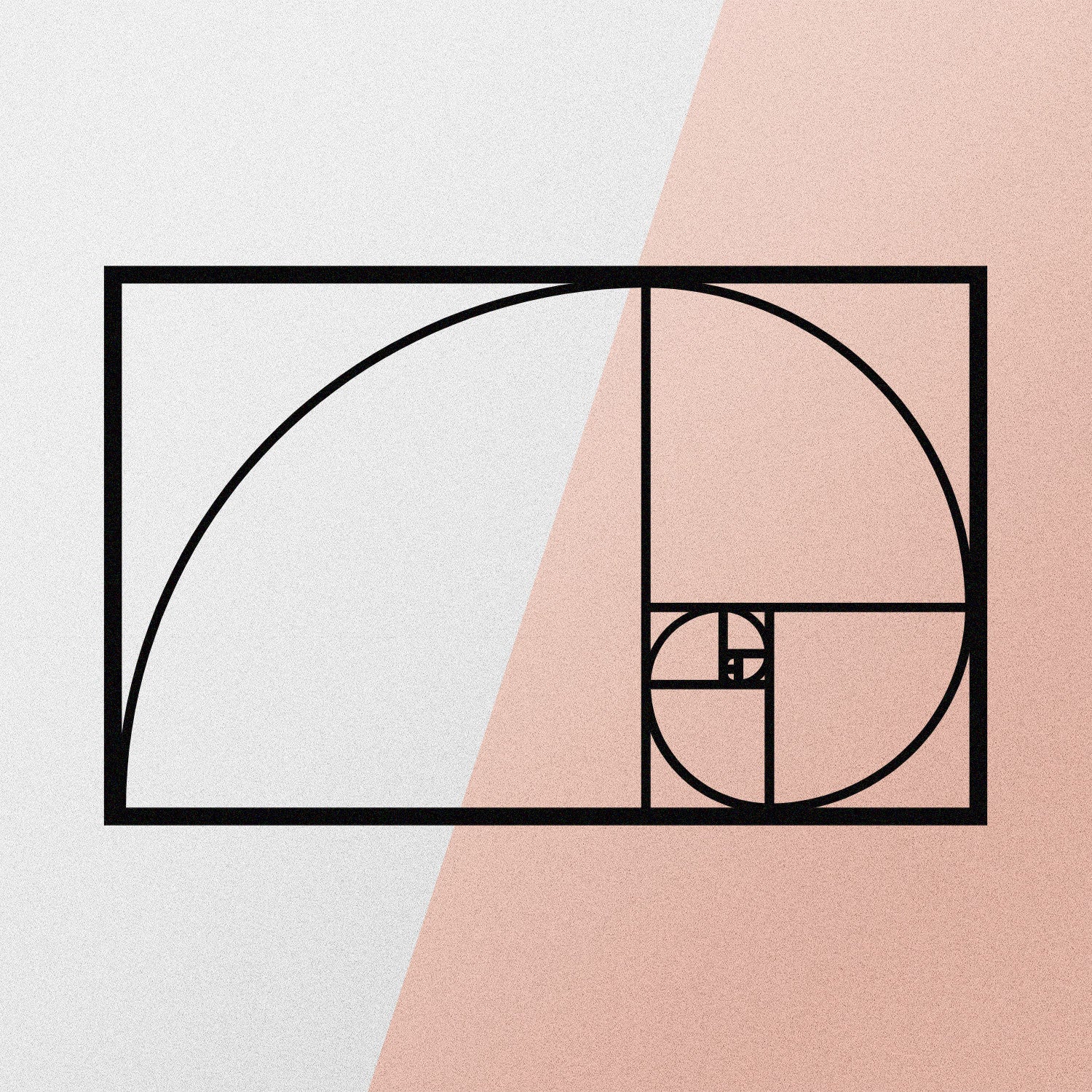 Decoração de Parede em Metal Proporção Áurea – Preto, 53x35 cm (100% Metal, 1,2 mm)