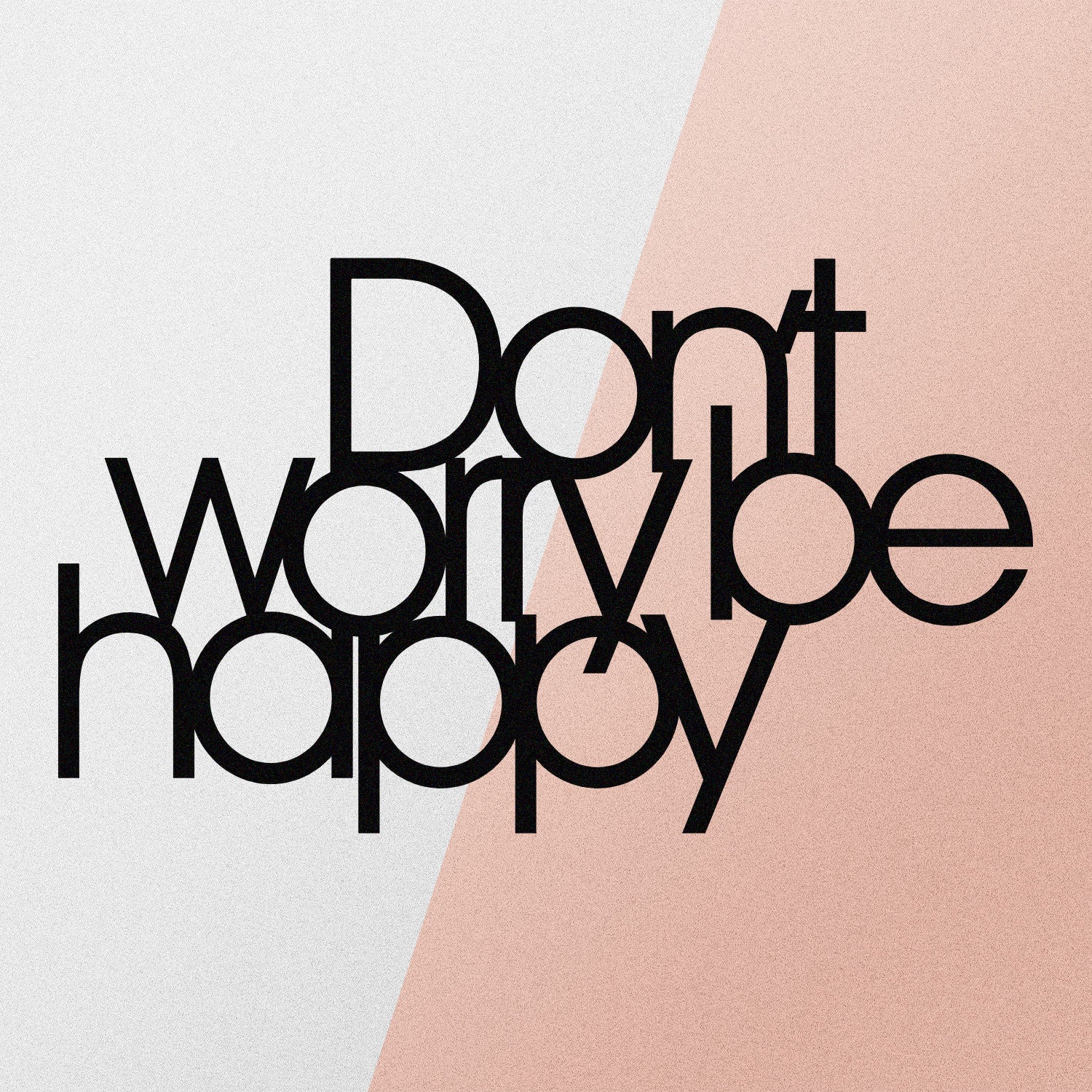 Decoração de Parede em Metal “Don’t Worry Be Happy” – Preto, 50x30 cm