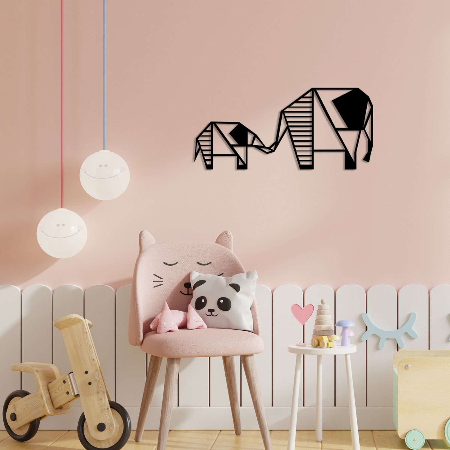 Decoração de Parede em Metal Preto 55x25 cm – Acessório Decorativo 100% Metal (1,2 mm)