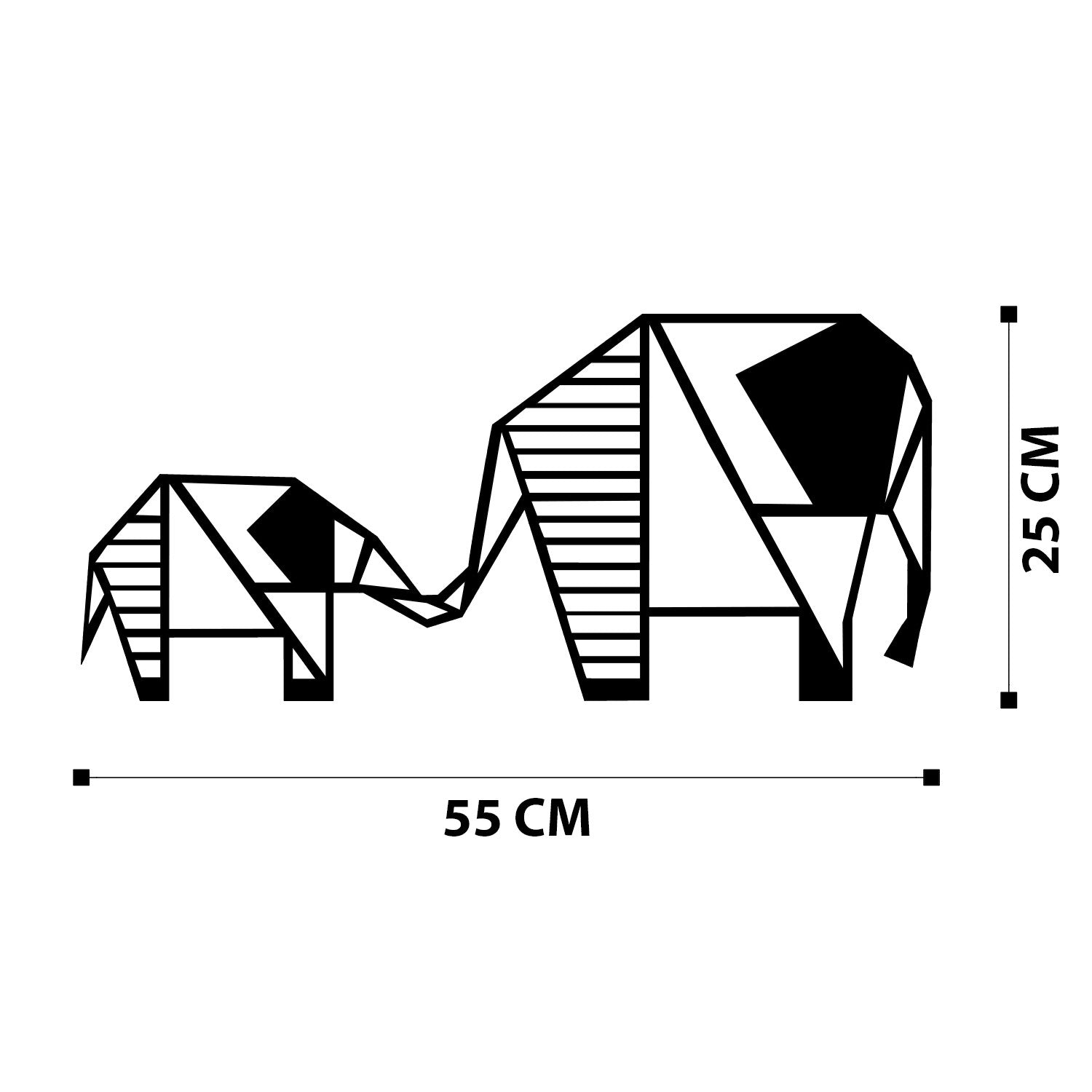 Decoração de Parede em Metal Preto 55x25 cm – Acessório Decorativo 100% Metal (1,2 mm)